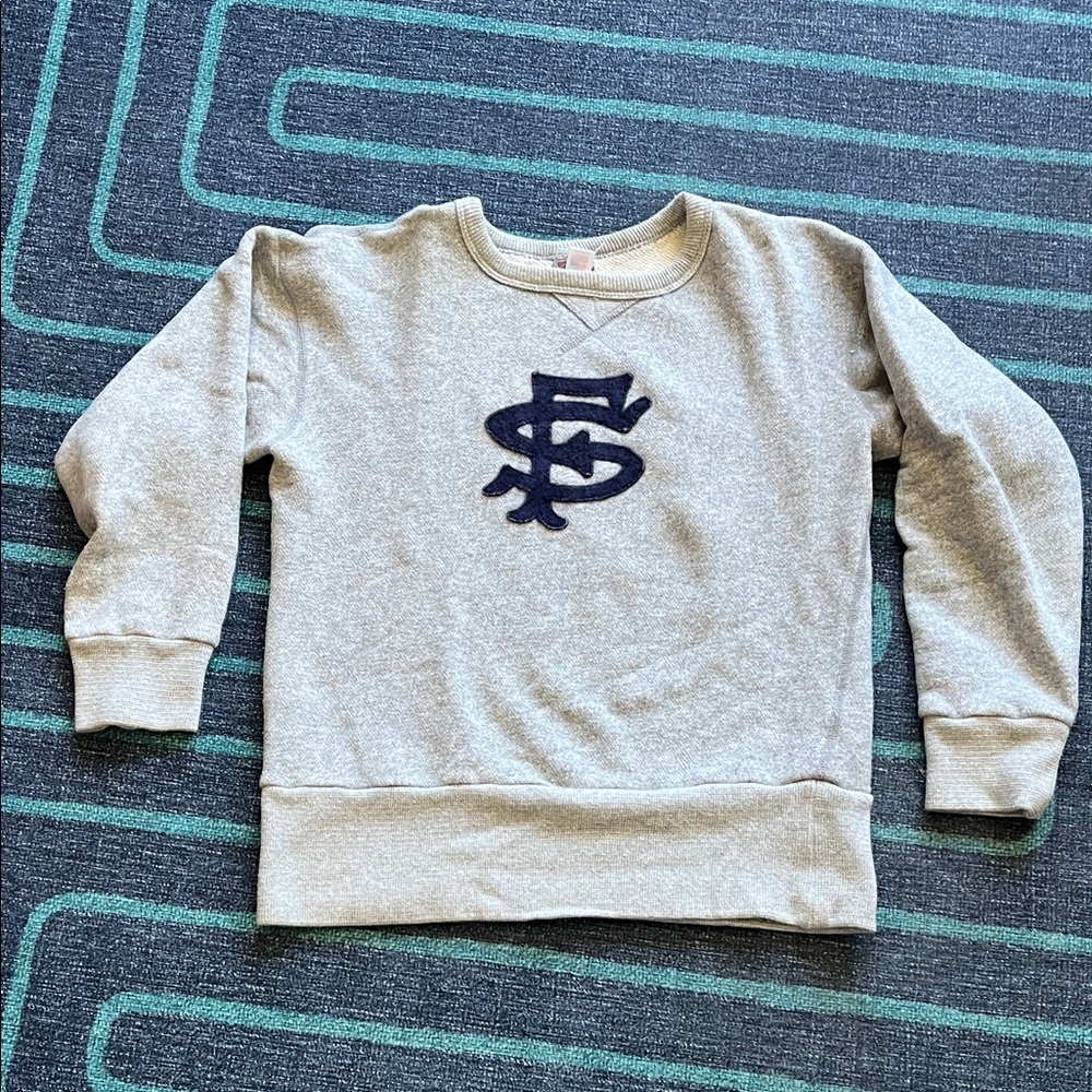 Women's Gray Sweatshirt with Navy Logo